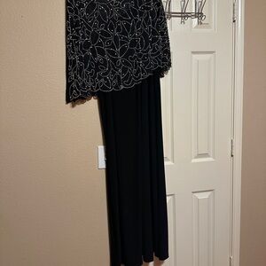 MSK Black Embellished A-Line Maxi Dress